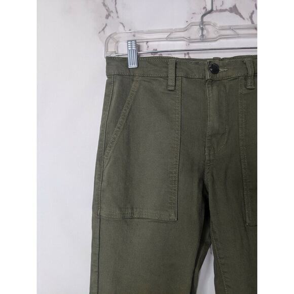 Blank NYC Pants Women 27 Skinny Green Mid Rise Utility Cropped Carpenter - Picture 2 of 8
